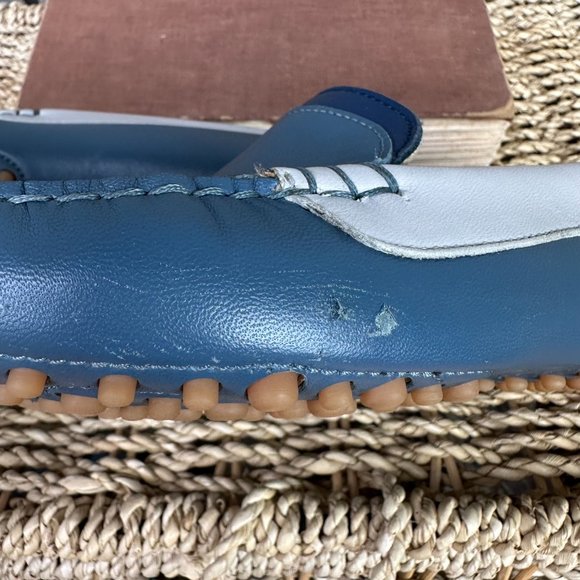 M. Gemi The Felize Due Leather Moccasin Blue IT 38, US 7 1/2 - Picture 15 of 16